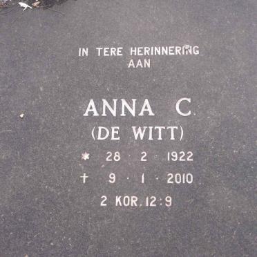 ROUX Anna C. nee DE WITT 1922-2010