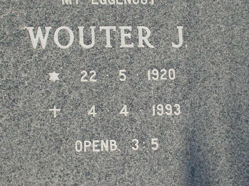 ROUX Wouter J., le 1920-1993