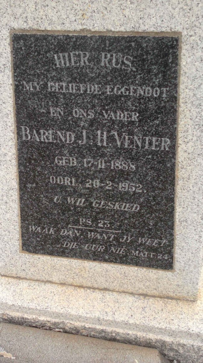 VENTER Barend J.H. 1888-1952