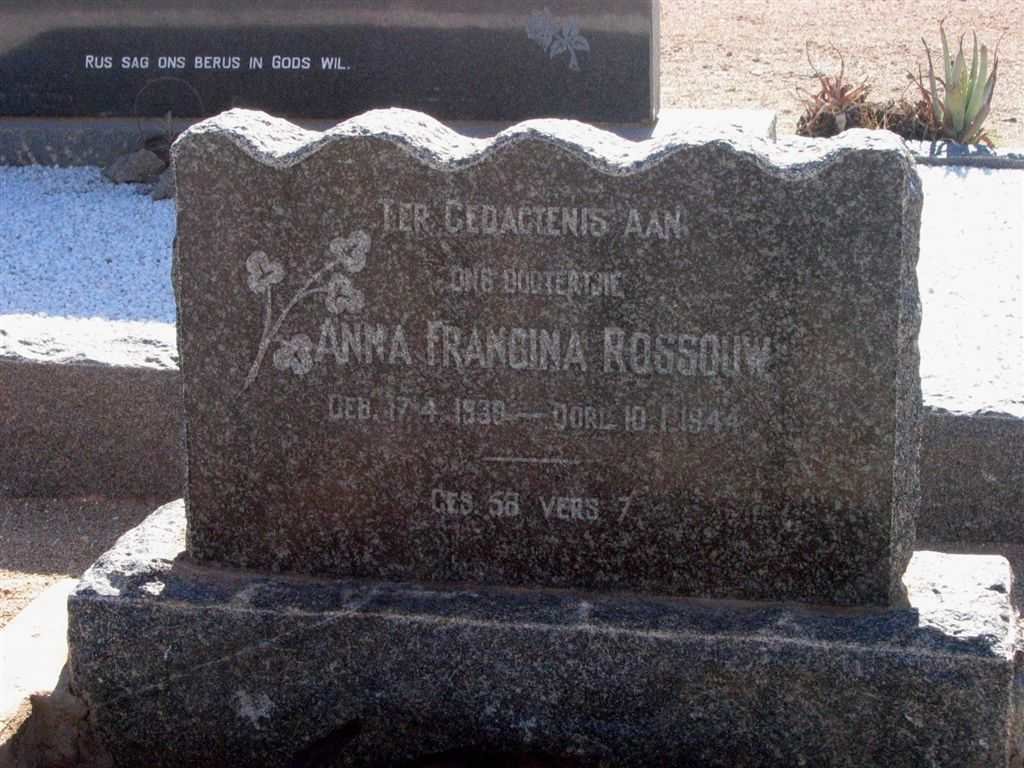 ROSSOUW Anna Francina 193?-1944