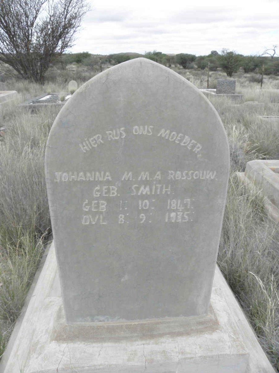 ROSSOUW Johanna M.M.A. nee SMITH 1847-1935