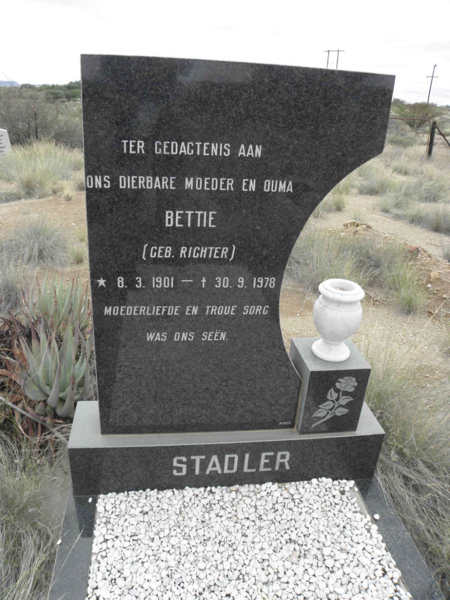 STADLER Bettie nee RICHTER 1901-1978