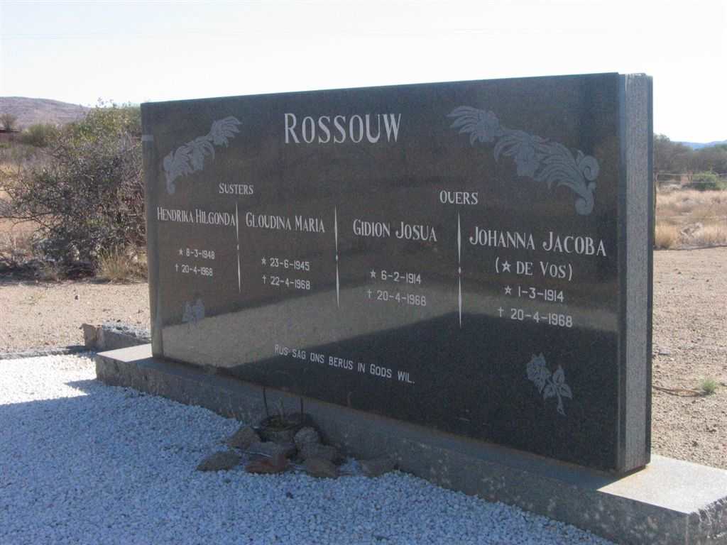 ROSSOUW Gidion Josua 1914-1968 &amp; Johanna Jacoba DE VOS 1914-1968