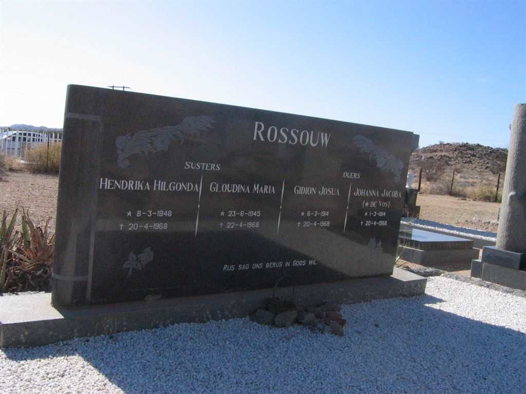 ROSSOUW Gidion Josua 1914-1968 &amp; Johanna Jacoba DE VOS 1914-1968