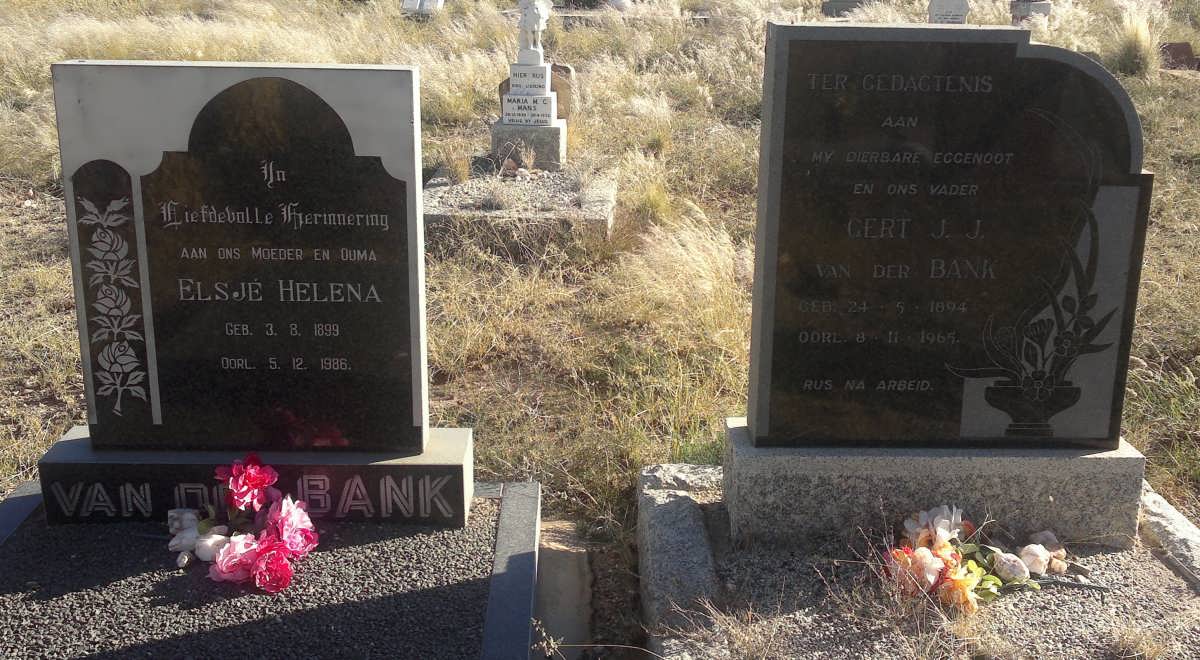 BANK Gert J.J., van der 1894-1965 &amp; Elsjé Helena 1899-1986