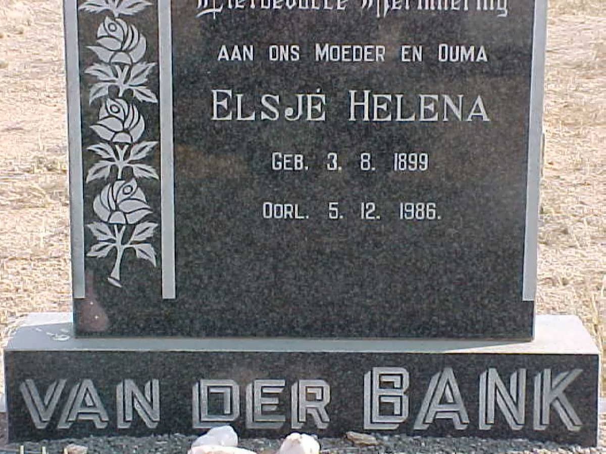 BANK Elsjé Helena, van der 1899-1986