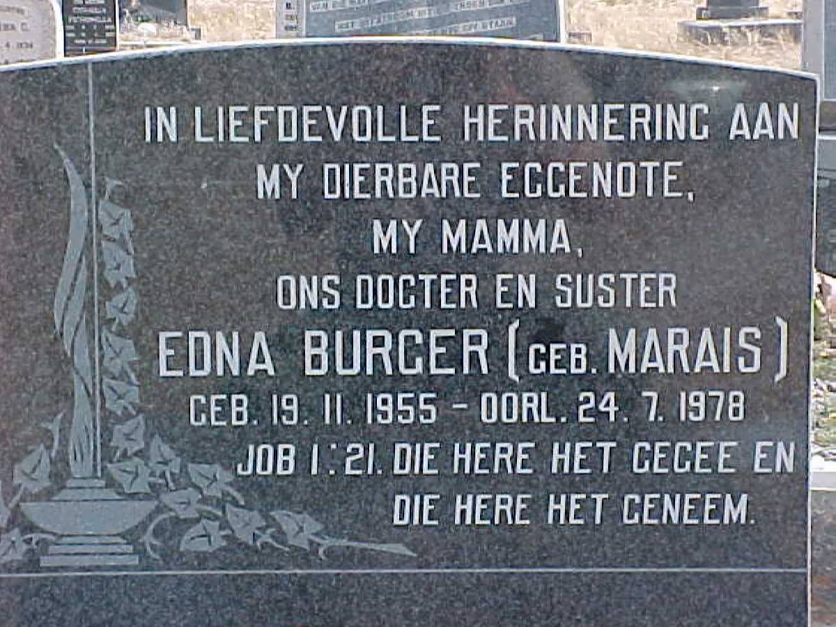 BURGER Edna nee MARAIS 1955-1978
