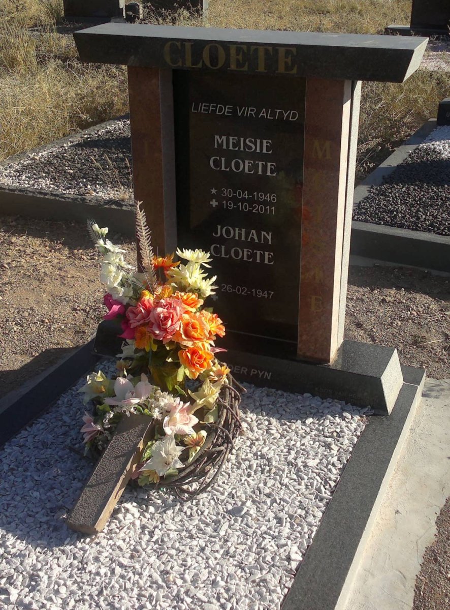 CLOETE Johan 1947- &amp; Meisie 1946-2011