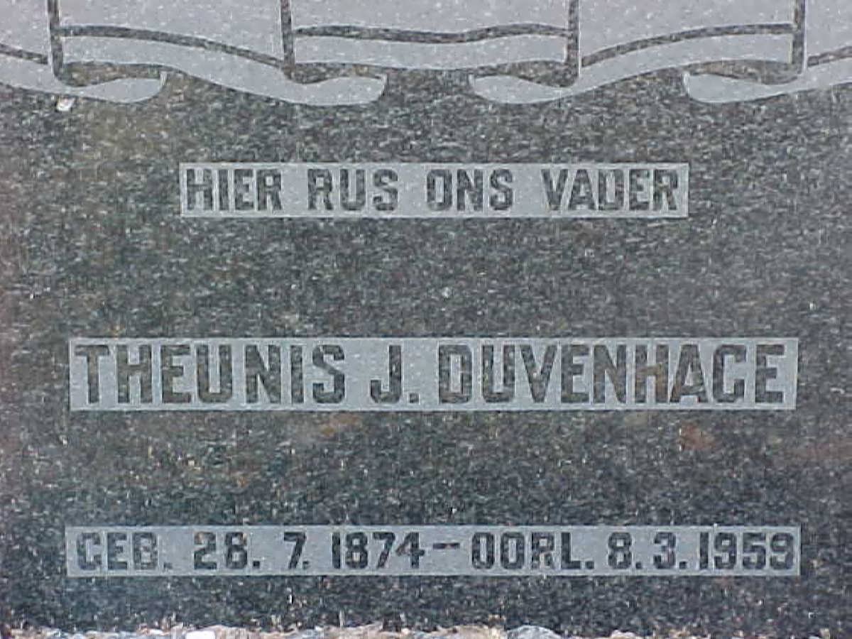DUVENHAGE Theunis J. 1874-1959