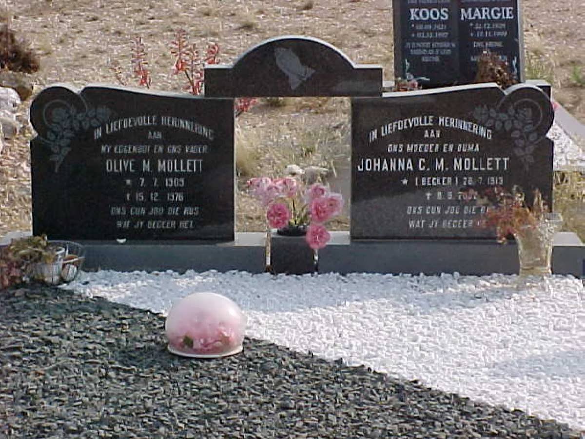MOLLETT Olive M. 1909-1976 &amp; Johanna C.M. BECKER 1913-2002