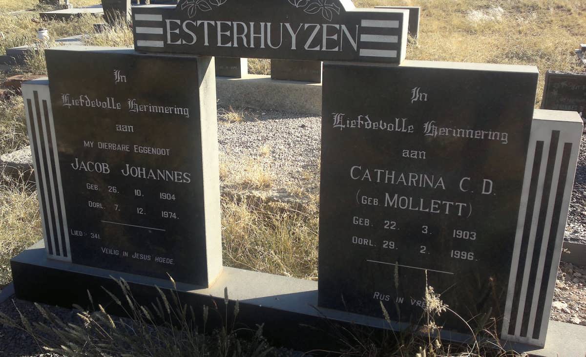 ESTERHUYZEN Jacob Johannes 1904-1974 &amp; Catharina C.D. MOLLETT 1903-1996