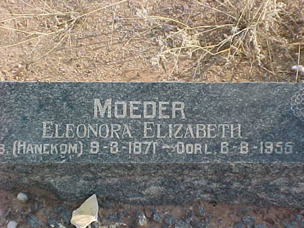 VISSER Eleonora Elizabeth nee HANEKOM 1871-1956