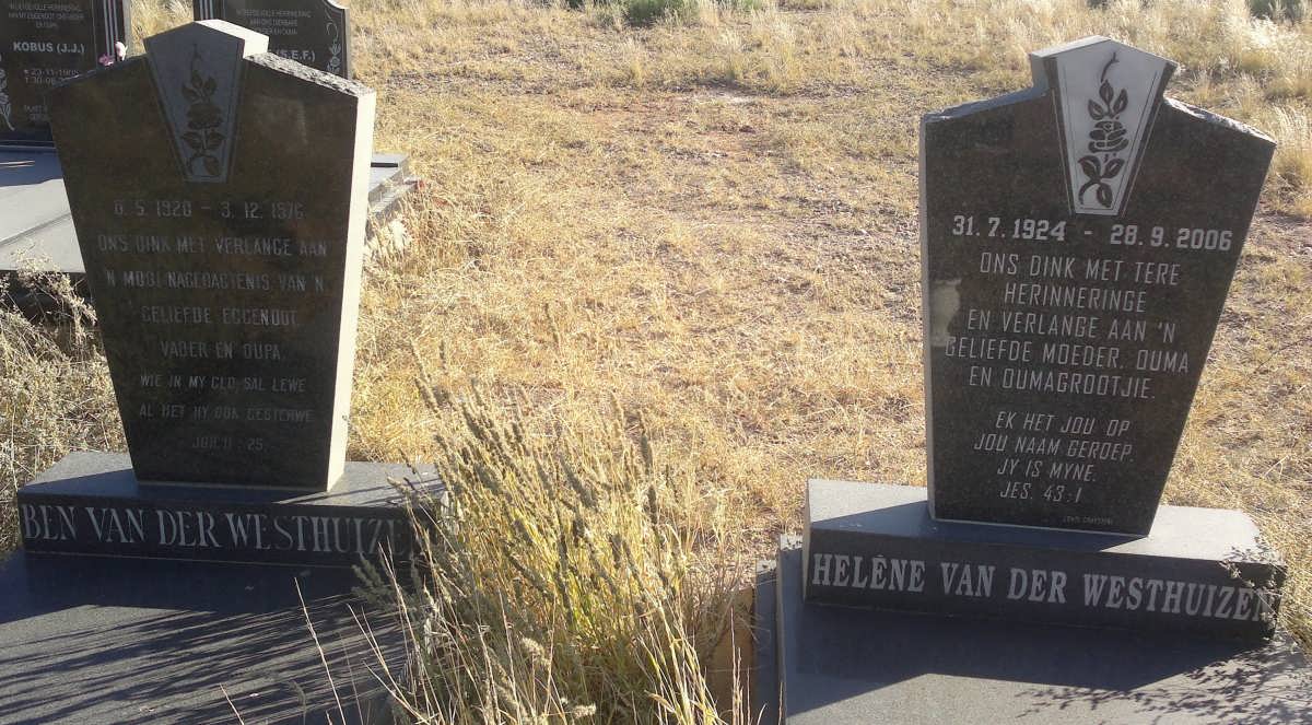 WESTHUIZEN Ben, van der 1920-1976 &amp; Helene 1924-2006