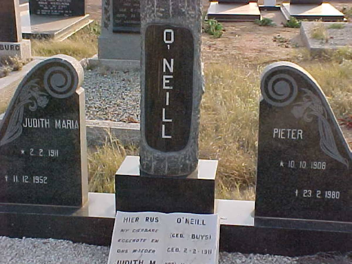 O’NEILL Pieter 1908-1980 &amp; Judith Maria BUYS 1911-1952