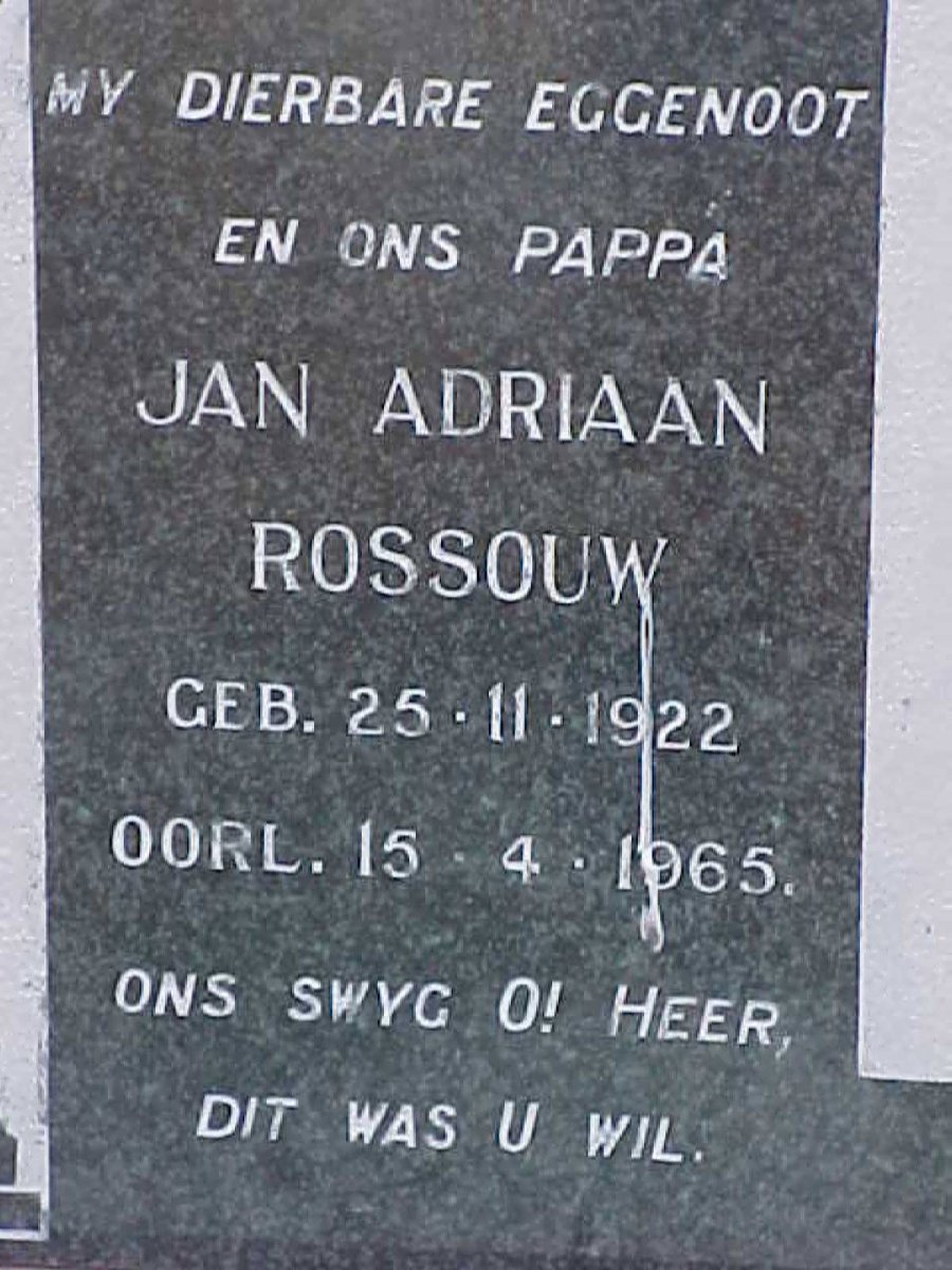 ROSSOUW Jan Adriaan 1922-1965