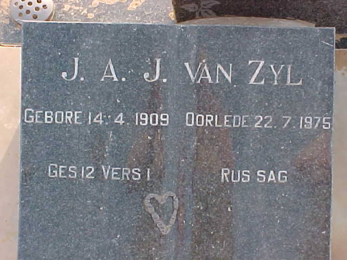ZYL J.A.J., van 1909-1975