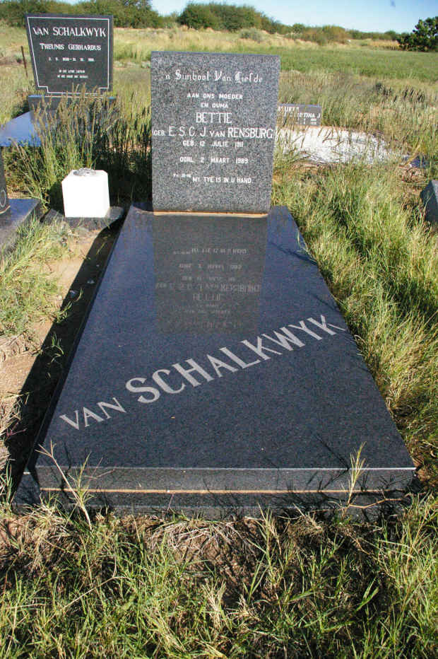 SCHALKWYK E.S.C., van nee J. VAN RENSBURG 1911-1989