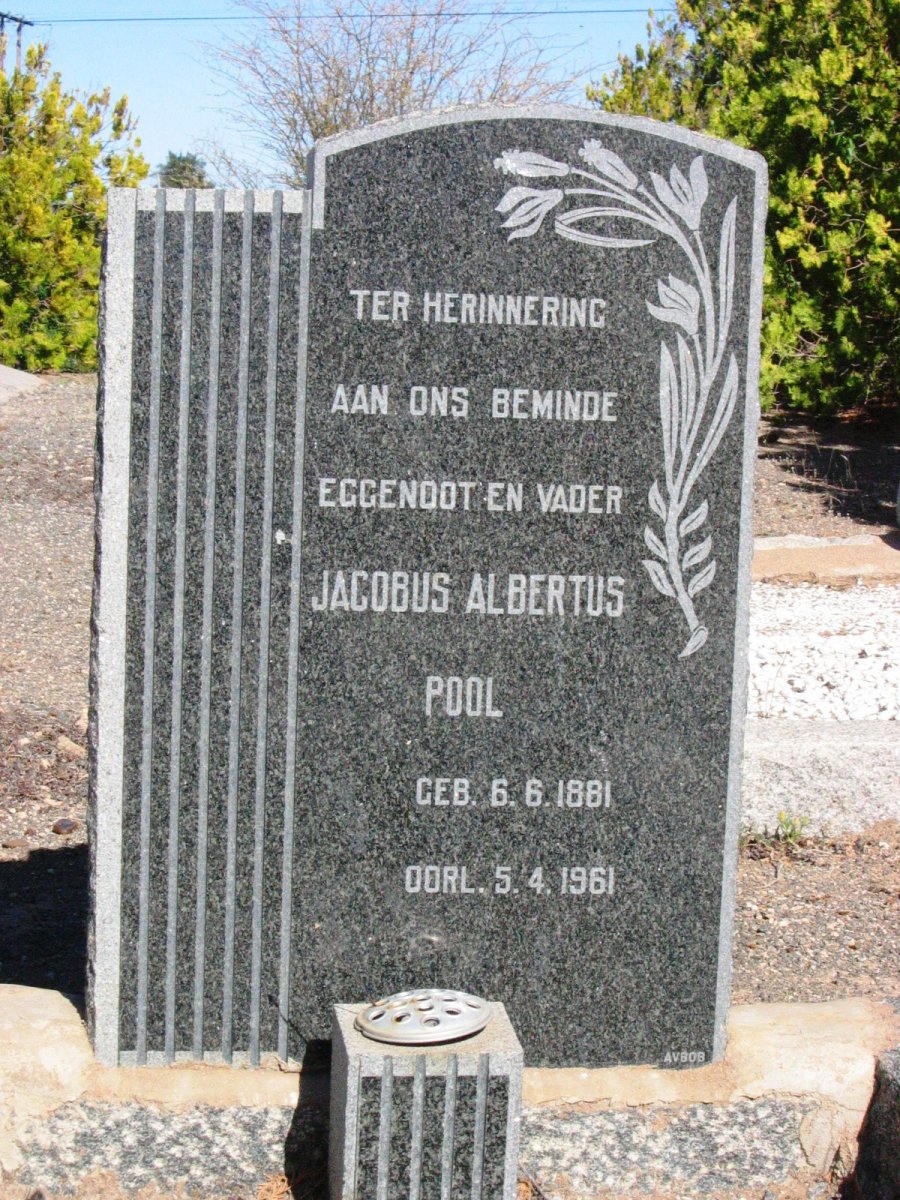 POOL Jacobus Albertus 1881-1961