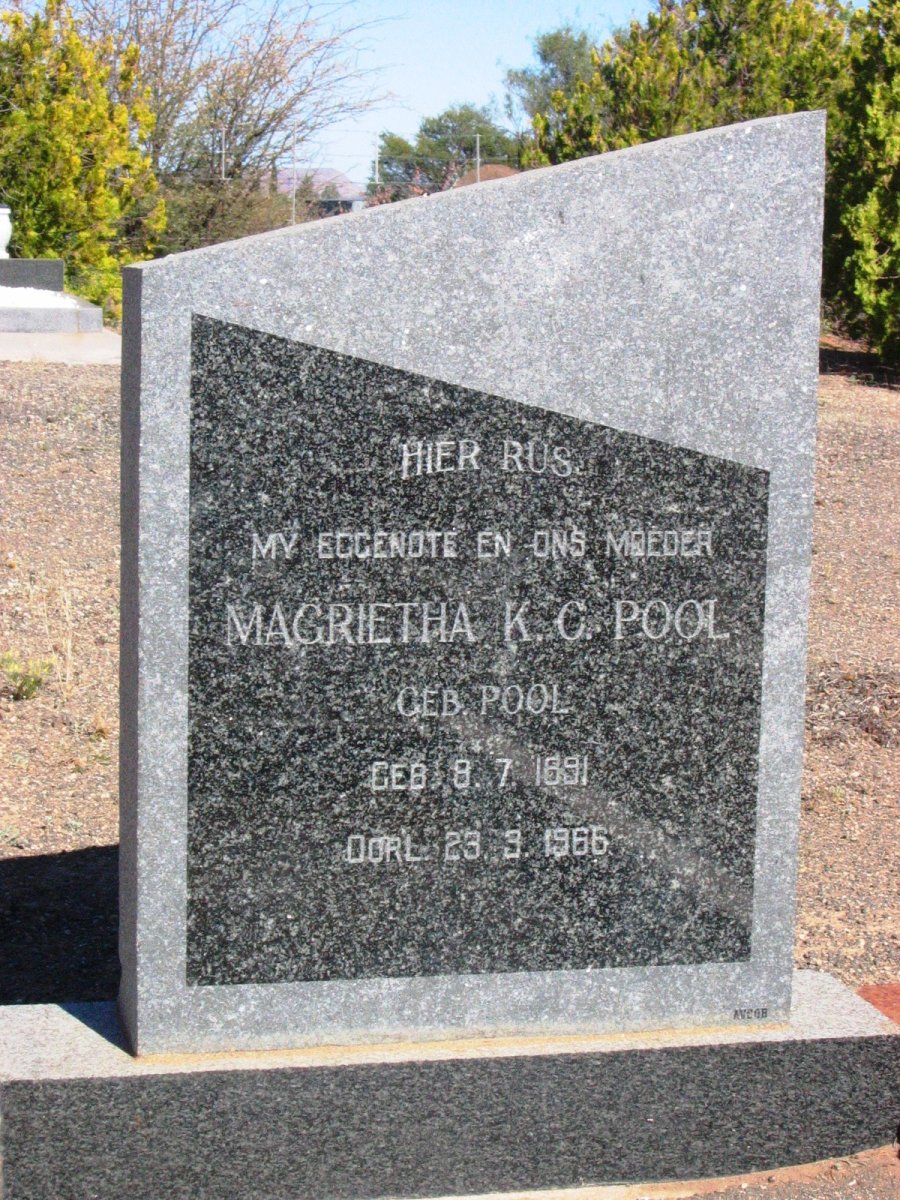 POOL Magrietha K.C. nee POOL 1891-1966
