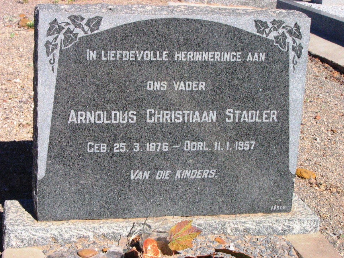 STADLER Arnoldus Christiaan 1876-1957