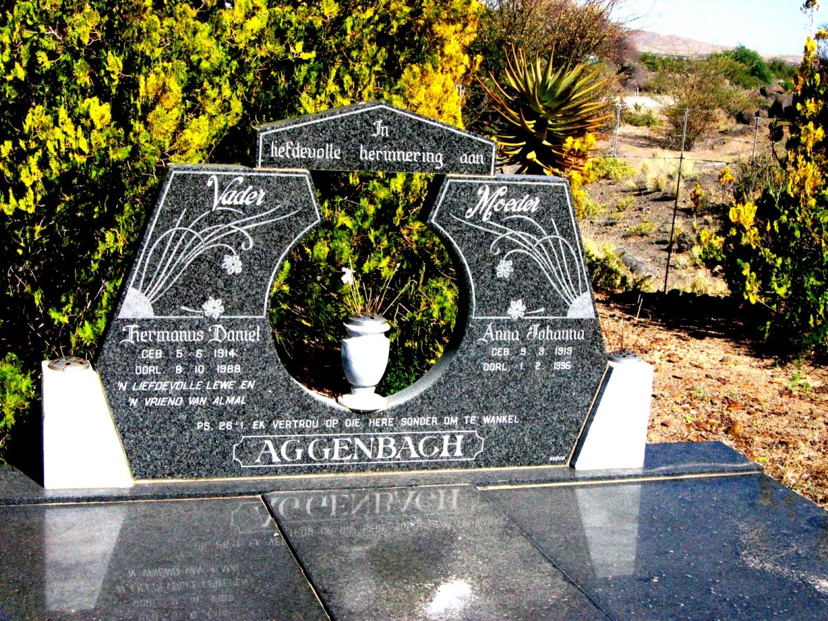 AGGENBACH Hermanus Daniel 1914-1988 &amp; Anna Johanna 1913-1996