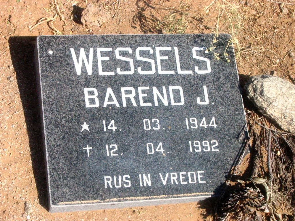 WESSELS Barend J. 1944-1992