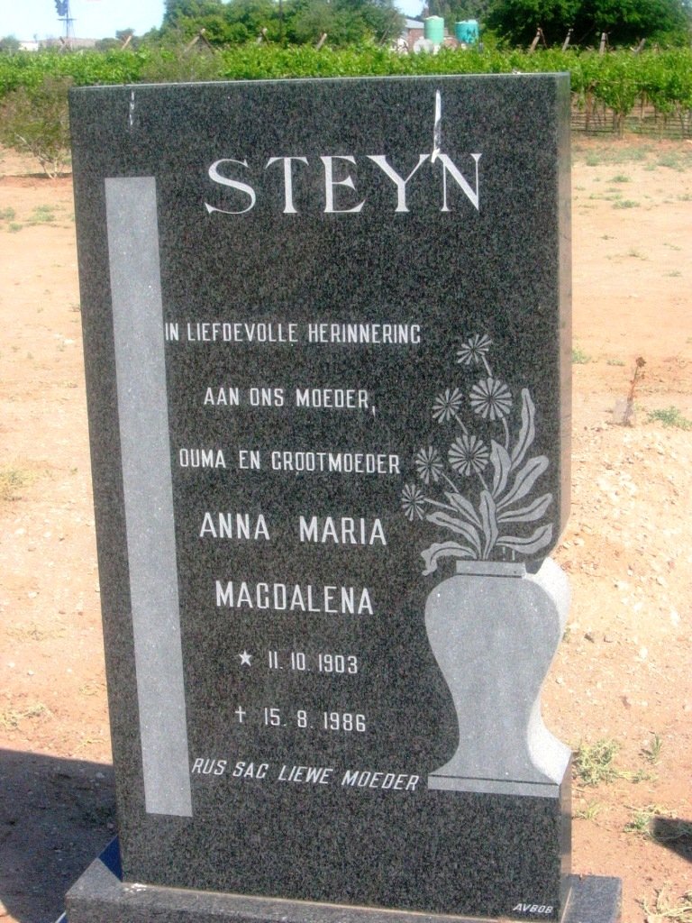 STEYN Anna Maria Magdalena 1903-1986