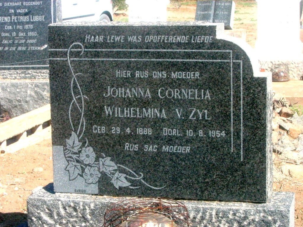 ZYL Johanna Cornelia Wilhelmina, van 1888-1954