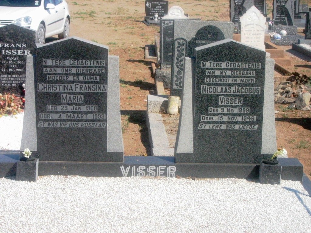 VISSER Nicolaas Jacobus 1899-1946 &amp; Christina Fransina Maria 1908-1993