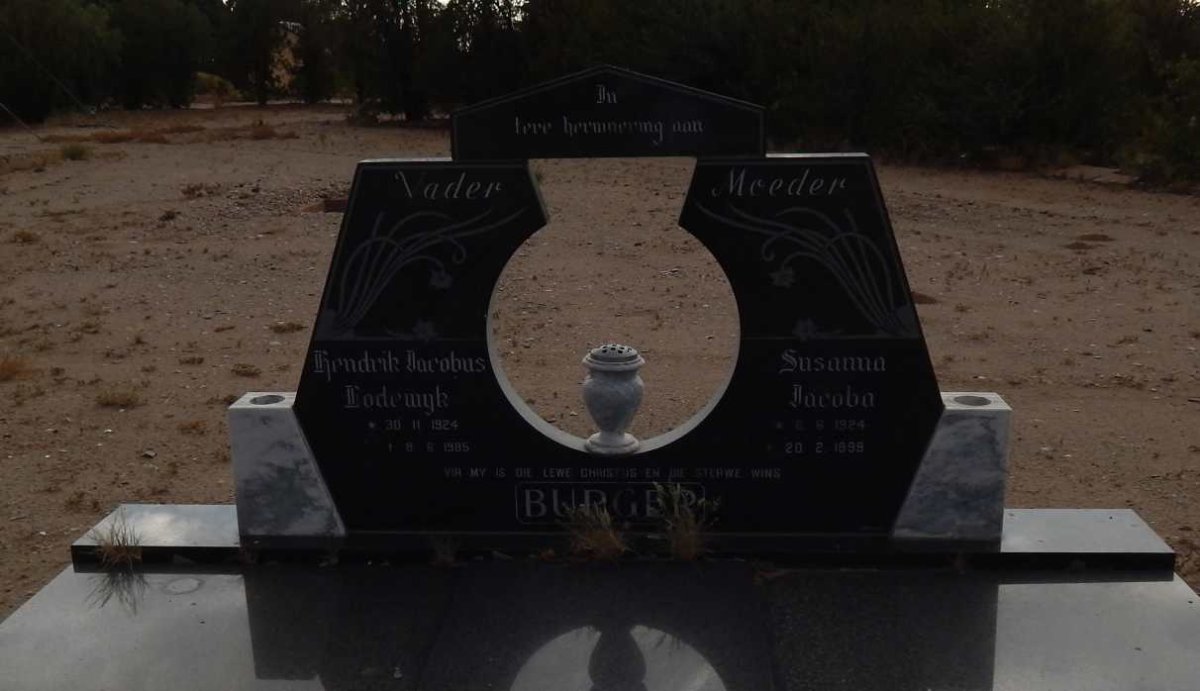 BURGER Hendrik Jacobus Lodewyk 1924-1985 &amp; Susanna Jacoba 1924-1999