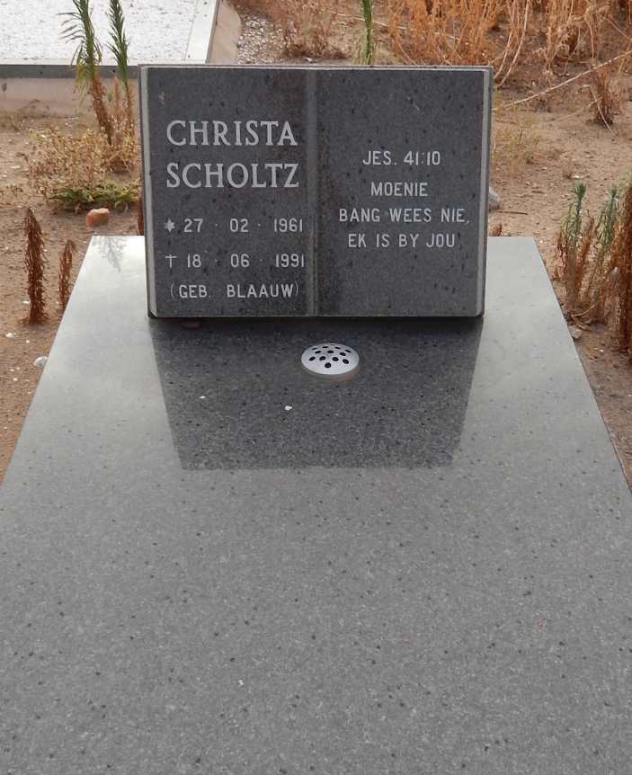 SCHOLTZ Christa nee BLAAUW 1961-1991