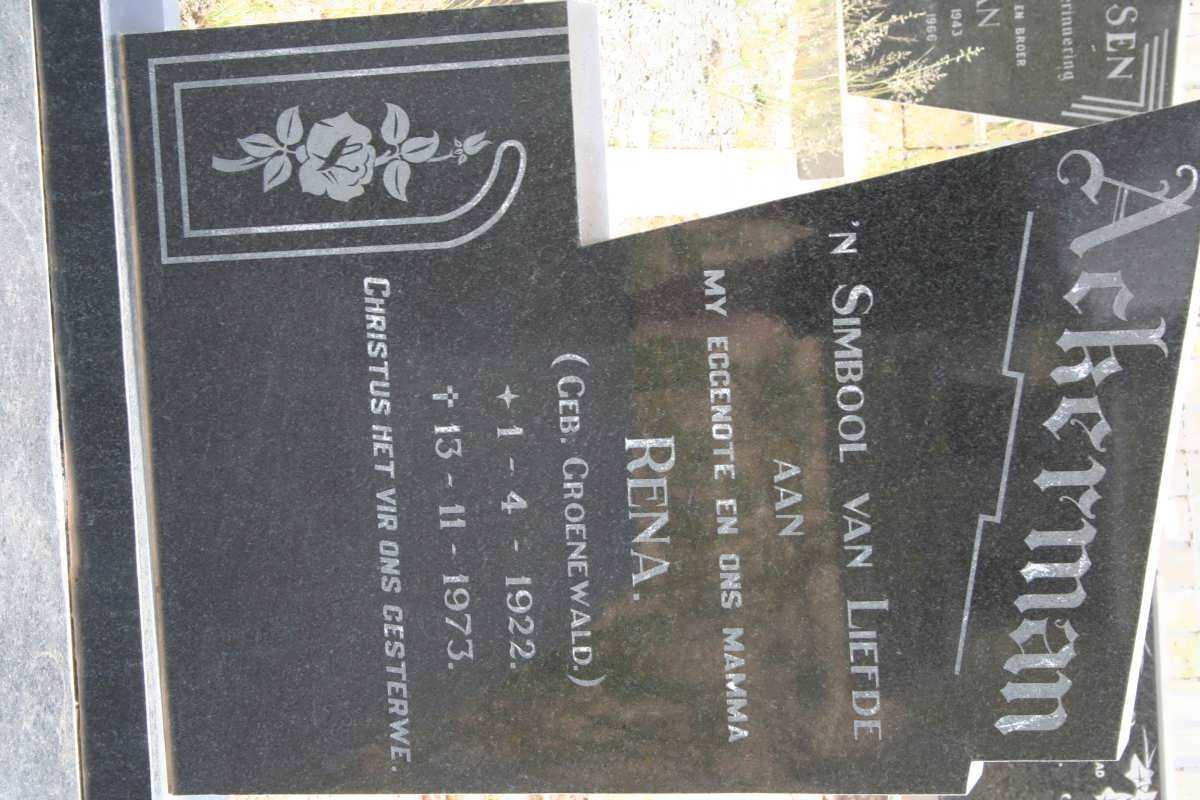 ACKERMAN Rena nee GROENEWALD 1922-1973