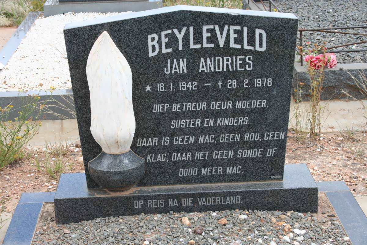 BEYLEVELD Jan Andries 1942-1978