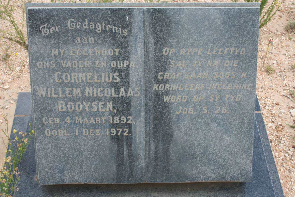 BOOYSEN Cornelius Willem Nicolaas 1892-1972