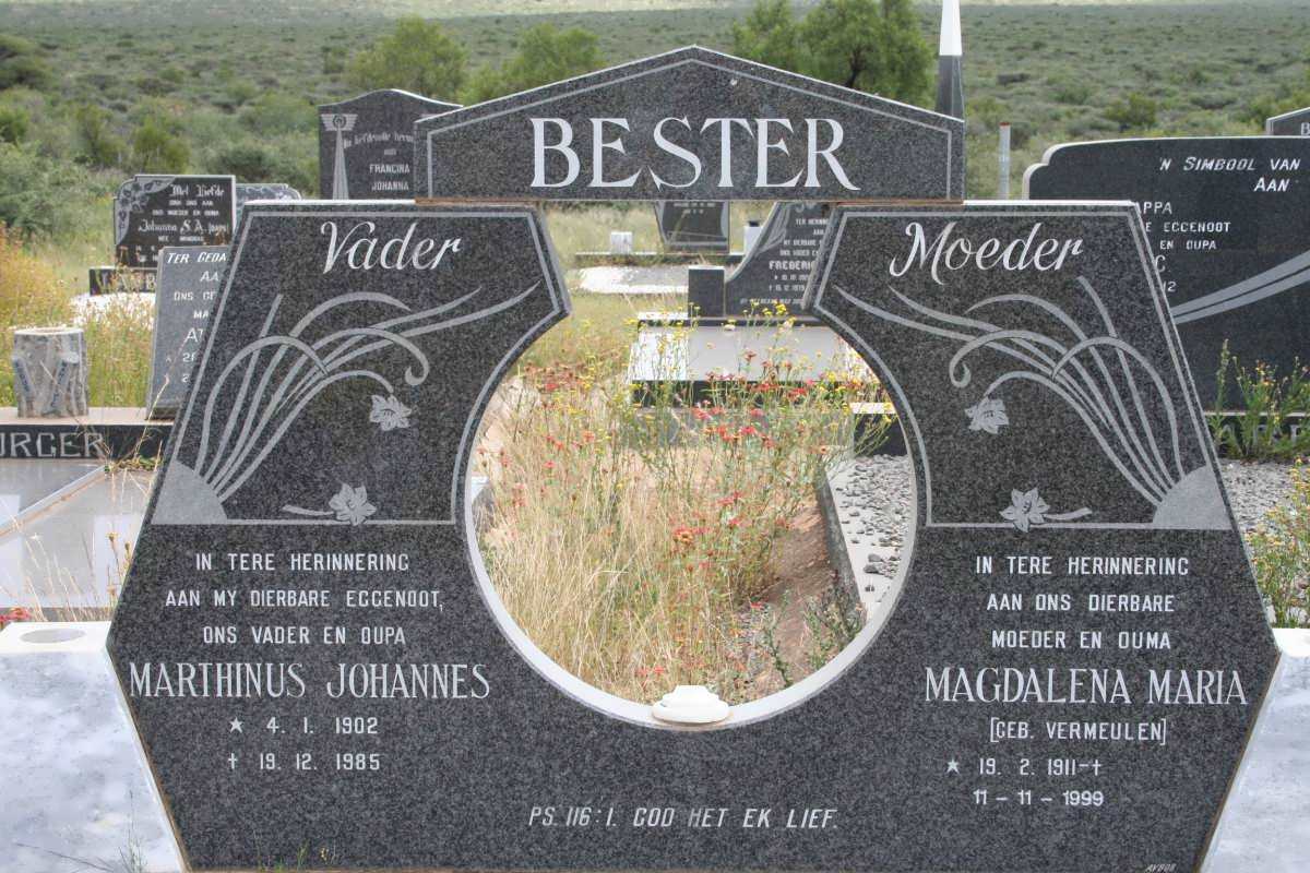 BESTER Marthinus Johannes 1902-1985 &amp; Magdalena Maria VERMEULEN 1911-1999