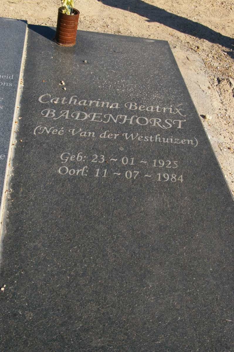 BADENHORST Catharina Beatrix nee VAN DER WESTHUIZEN 1925-1984