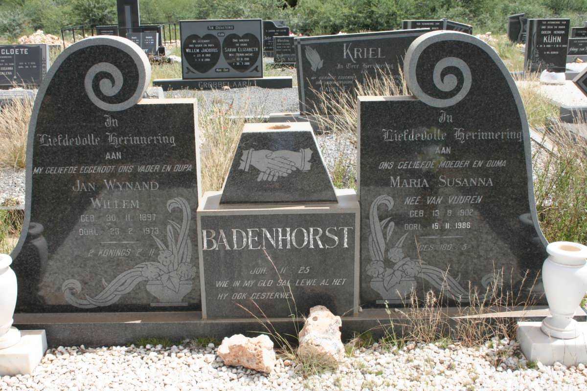 BADENHORST Jan Wynand Willem 1897-1973 &amp; Maria Susanna VAN VUUREN 1902-1986