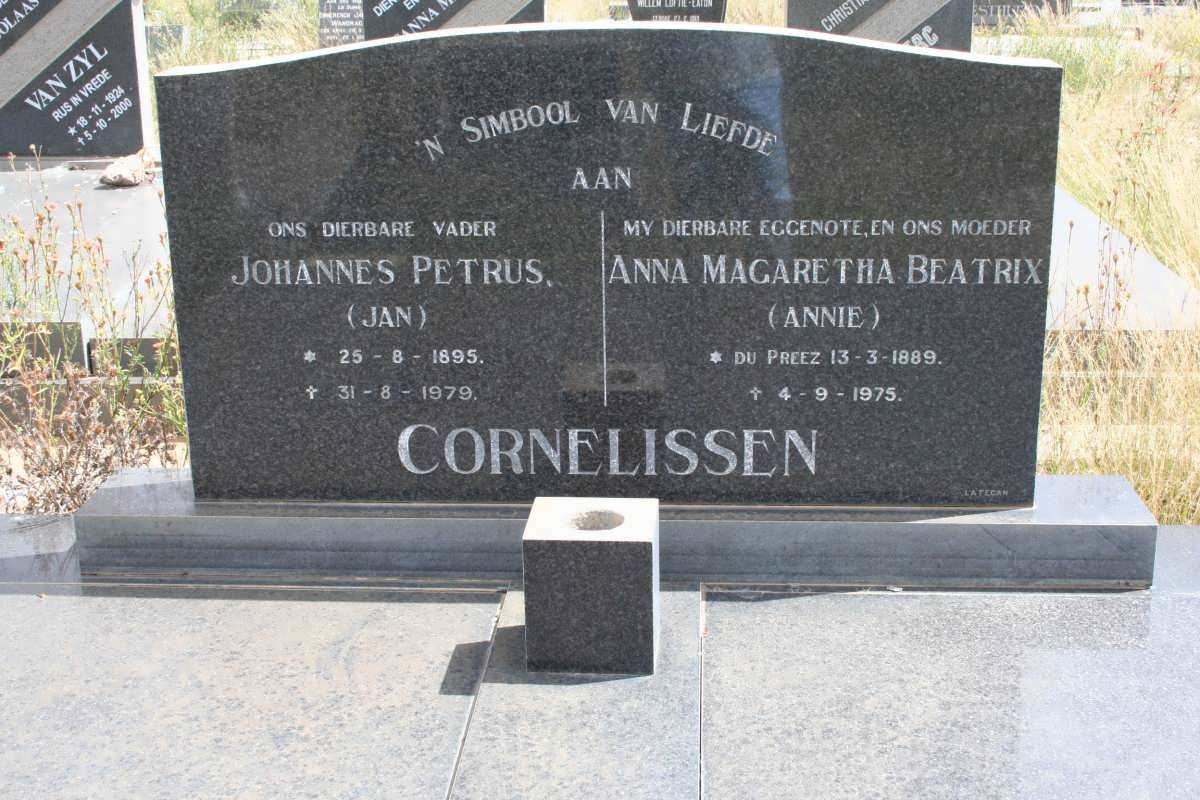 CORNELISSEN Johannes Petrus 1895-1979 &amp; Anna Magaretha Beatrix DU PREEZ 1889-1975