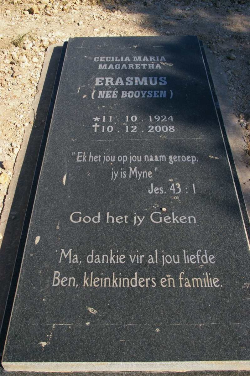ERASMUS Cecilia Maria Magaretha nee BOOYSEN 1924-2008