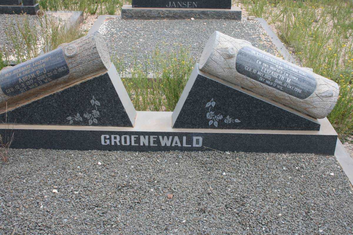 GROENEWALD Abram P.J. 1917-1963 &amp; Elizabeth M. 1913-1996