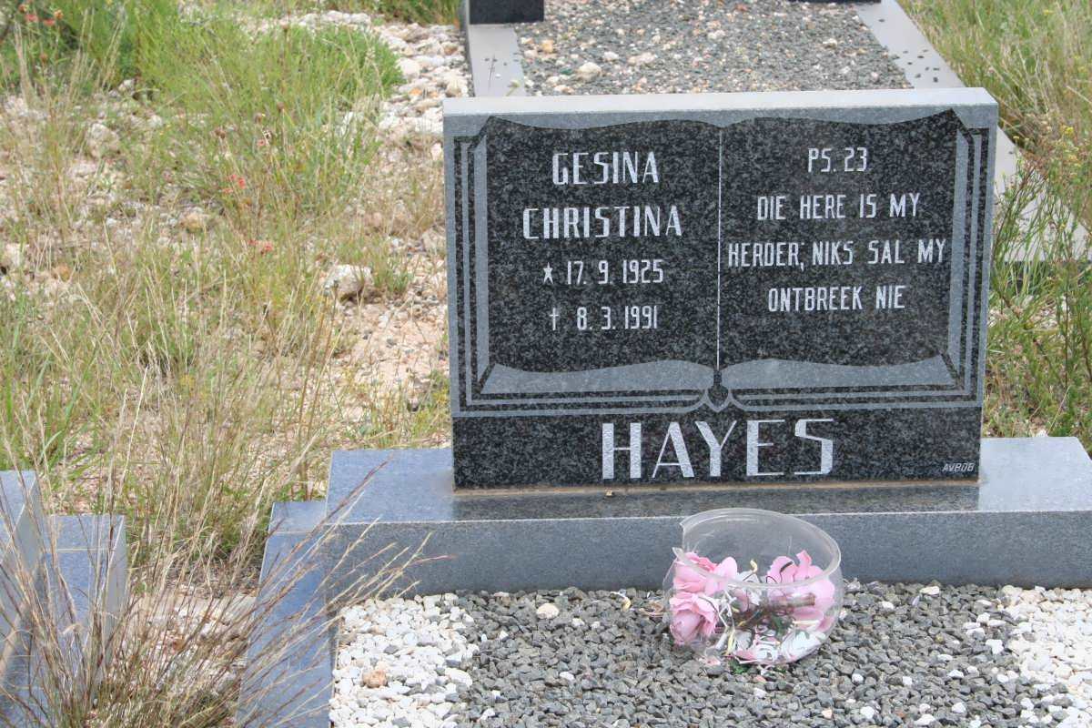 HAYES Gesina Christina 1925-1991
