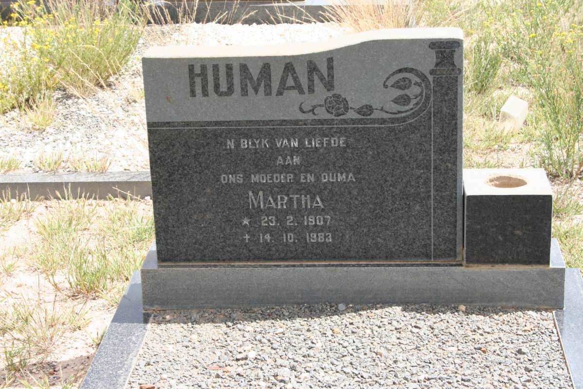 HUMAN Martha 1907-1983