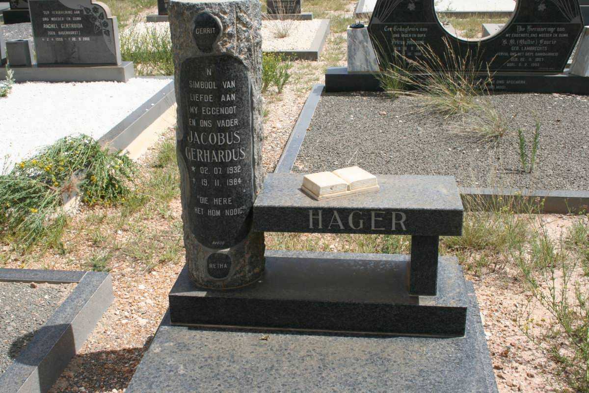 HAGER Jacobus Gerhardus 1832-1984