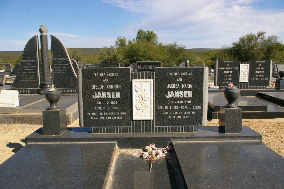 JANSEN Roelof Andries 1909-1986 &amp; Jacoba Maria VAN DEN HEEVER 1912-2007