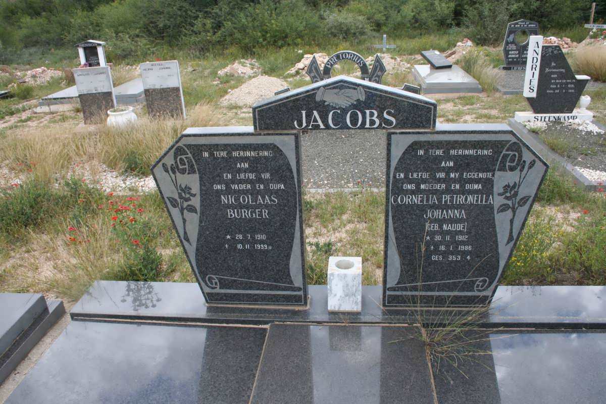 JACOBS Nicolaas Burger 1910-1999 &amp; Cornelia Petronella Johanna NAUDE 1912-1988