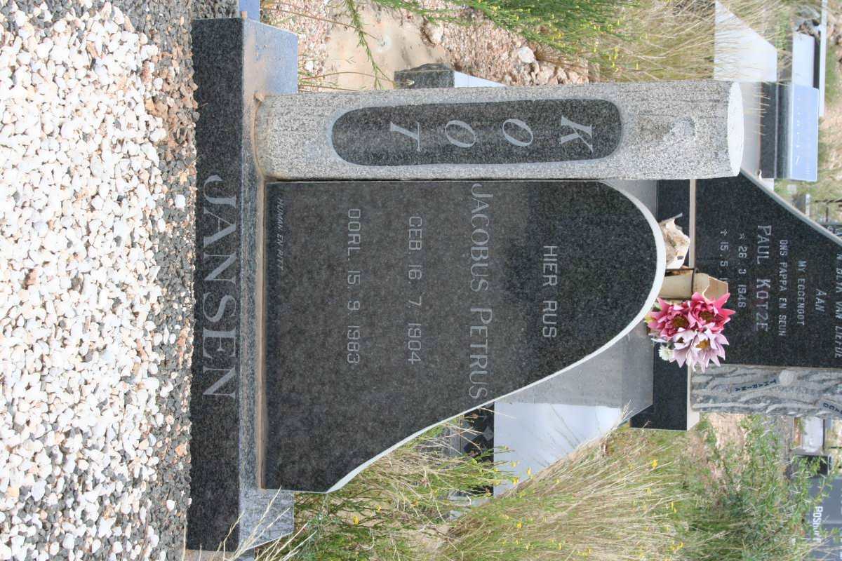 JANSEN Jacobus Petrus 1904-1983