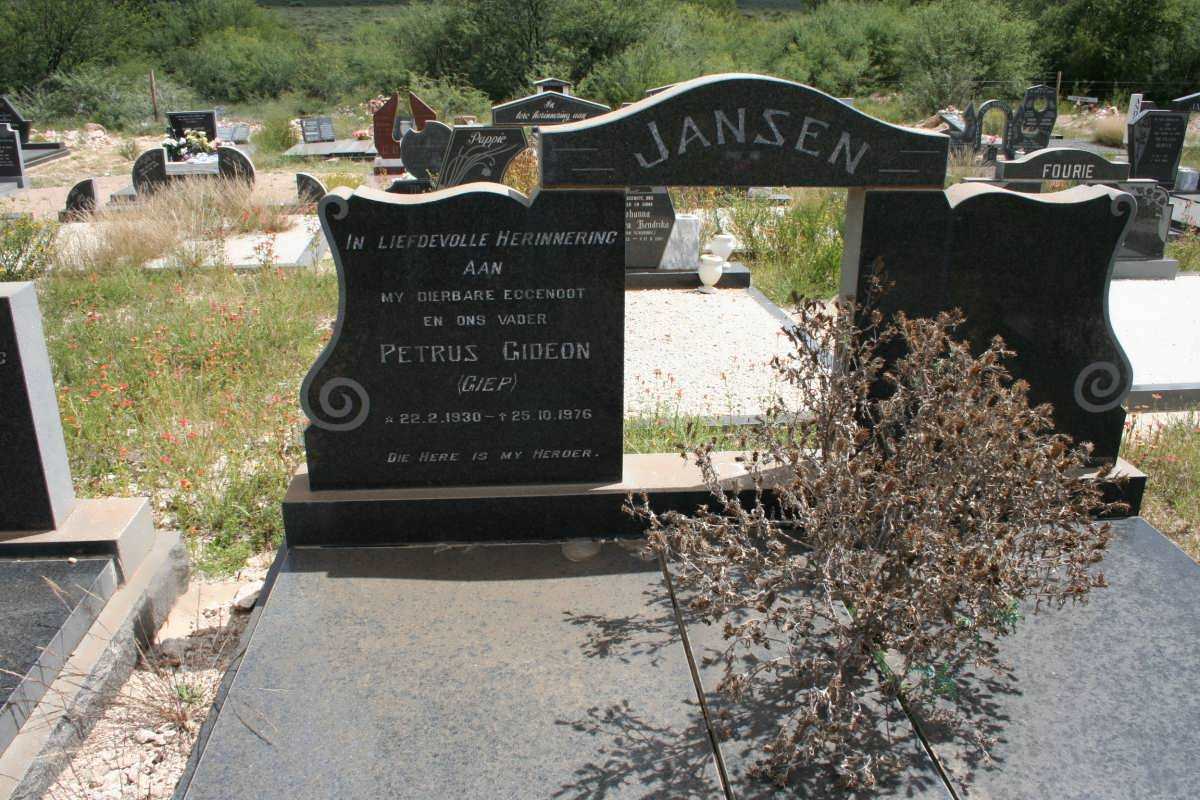 JANSEN Petrus Gideon 1930-1976