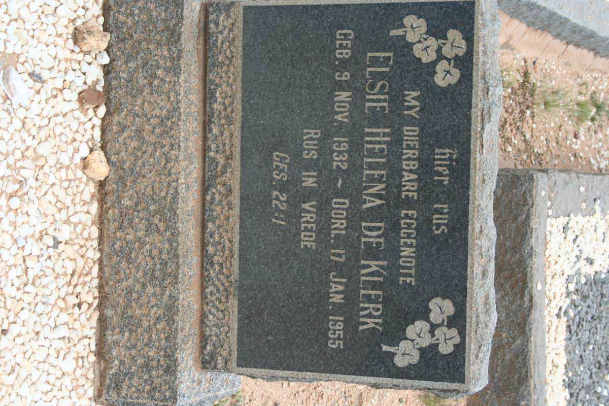 KLERK Elsie Helena, de 1932-1955