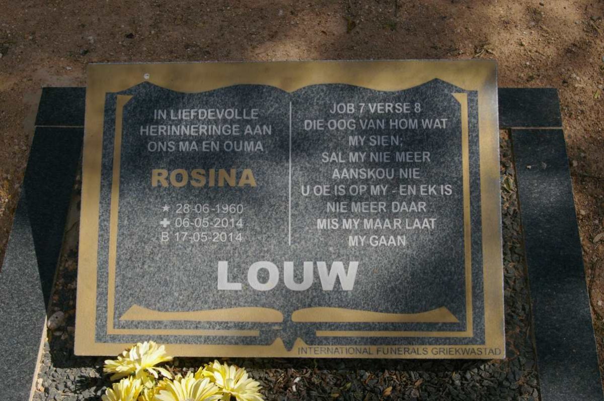 LOUW Rosina 1960-2014