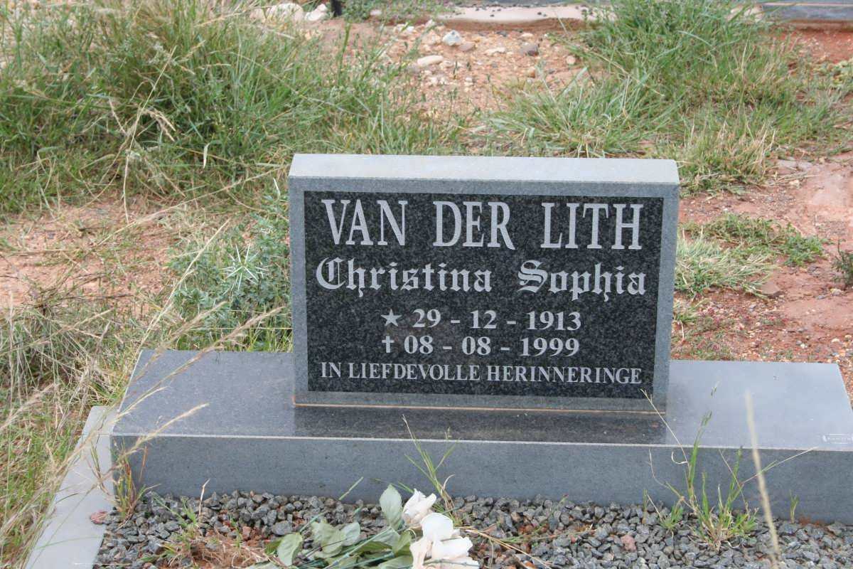 LITH Christina Sophia, van der 1913-1999